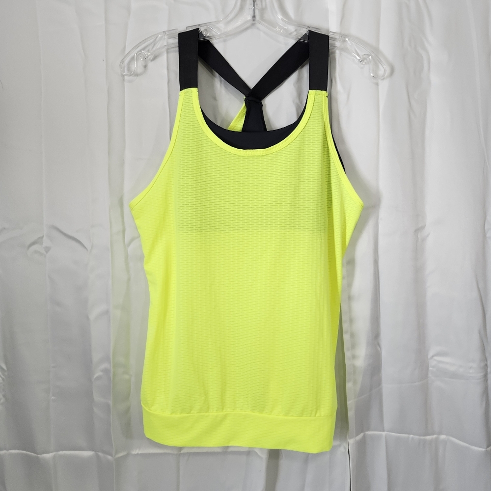 Danskin Size Snall Women's Neon Yellow Athletic Tank Top